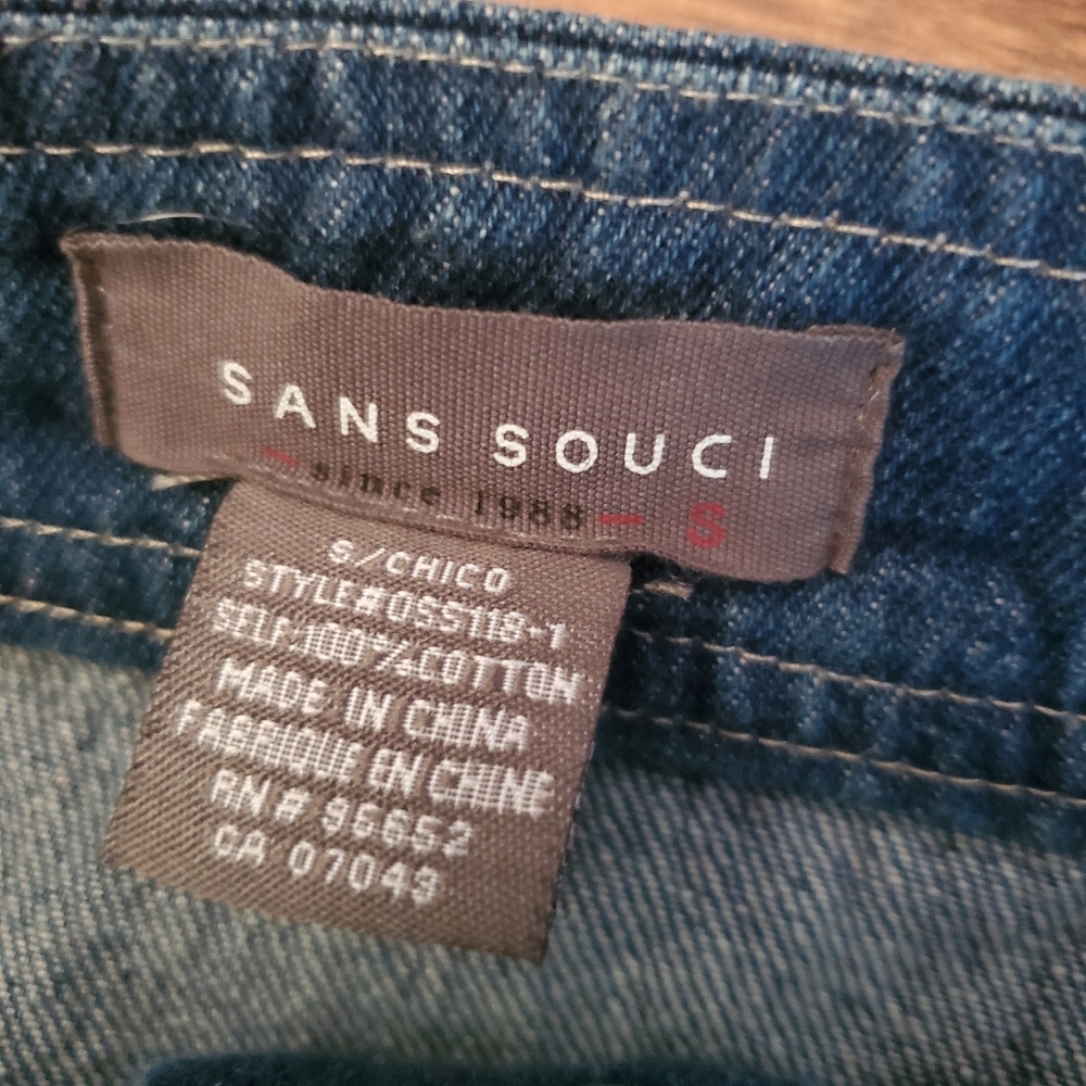 Sans Souci Mini Jean Skirt Size Small Dark Wash - Picture 3 of 5
